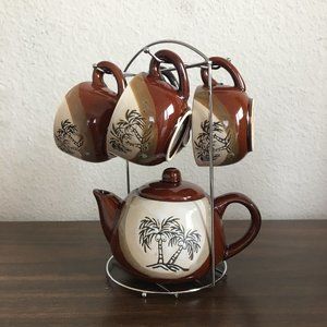Ceramic CoconutTree 5-Piece CoffeeSet